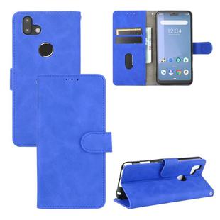 For Fujitsu Arrows RX (Arrows M05) Solid Color Skin Feel Magnetic Buckle Horizontal Flip Calf Texture PU Leather Case with Holder & Card Slots & Wallet(Blue)