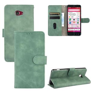 For Kyocera Basio 4 KYV47 Solid Color Skin Feel Magnetic Buckle Horizontal Flip Calf Texture PU Leather Case with Holder & Card Slots & Wallet(Green)