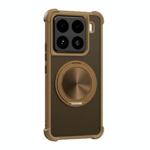 For Xiaomi 15 CD Texture 360 Degree Rotating Holder MagSafe Phone Case(Gold)