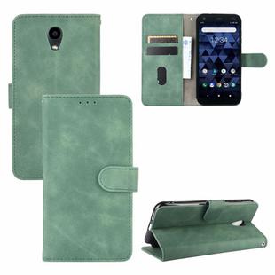 For Kyocera DIGNO BX Solid Color Skin Feel Magnetic Buckle Horizontal Flip Calf Texture PU Leather Case with Holder & Card Slots & Wallet(Green)