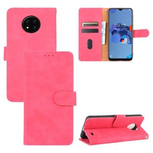 For Oukitel C19 Solid Color Skin Feel Magnetic Buckle Horizontal Flip Calf Texture PU Leather Case with Holder & Card Slots & Wallet(Rose Red)