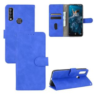 For Oukitel C17 / C17 Pro Solid Color Skin Feel Magnetic Buckle Horizontal Flip Calf Texture PU Leather Case with Holder & Card Slots & Wallet(Blue)