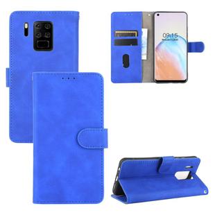For Oukitel C18 Solid Color Skin Feel Magnetic Buckle Horizontal Flip Calf Texture PU Leather Case with Holder & Card Slots & Wallet(Blue)
