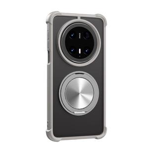 For Huawei Mate 70 Pro CD Texture 360 Degree Rotating Holder MagSafe Phone Case(Grey)