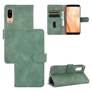 For Sharp Aquos Sense3 Lite SH-RM12 Solid Color Skin Feel Magnetic Buckle Horizontal Flip Calf Texture PU Leather Case with Holder & Card Slots & Wallet(Green)