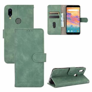 For UMIDIGI A3S Solid Color Skin Feel Magnetic Buckle Horizontal Flip Calf Texture PU Leather Case with Holder & Card Slots & Wallet(Green)