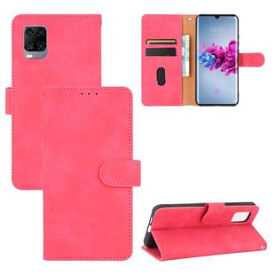 For ZTE Axon 11 5G Solid Color Skin Feel Magnetic Buckle Horizontal Flip Calf Texture PU Leather Case with Holder & Card Slots & Wallet(Rose Red)