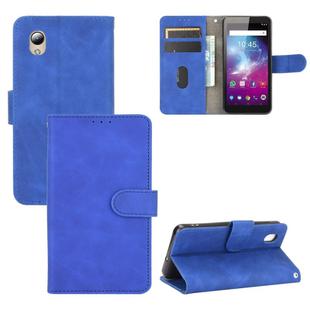 For ZTE Blade A3 Lite Solid Color Skin Feel Magnetic Buckle Horizontal Flip Calf Texture PU Leather Case with Holder & Card Slots & Wallet(Blue)