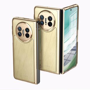 For Huawei Mate X3 Integrated Gold Wire Silver Brocade Plating Phone Case(Gold)