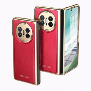 For Huawei Mate X5 Integrated Gold Wire Silver Brocade Plating Phone Case(Red)