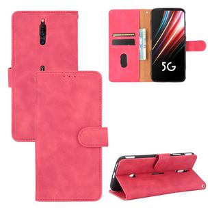 For ZTE Nubia Red Magic 5G Solid Color Skin Feel Magnetic Buckle Horizontal Flip Calf Texture PU Leather Case with Holder & Card Slots & Wallet(Rose Red)