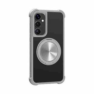 For Samsung Galaxy S23 FE 5G CD Texture 360 Degree Rotating Holder MagSafe Phone Case(Grey)