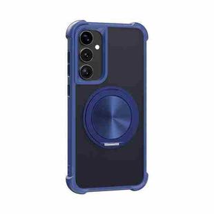 For Samsung Galaxy S23+ 5G CD Texture 360 Degree Rotating Holder MagSafe Phone Case(Blue)