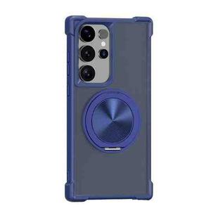 For Samsung Galaxy S23 Ultra 5G CD Texture 360 Degree Rotating Holder MagSafe Phone Case(Blue)