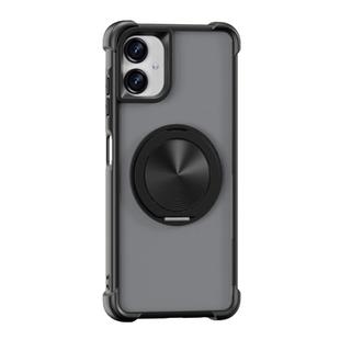 For Samsung Galaxy A06 5G / 4G CD Texture 360 Degree Rotating Holder MagSafe Phone Case(Black)