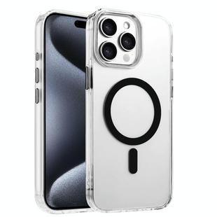 For iPhone 15 Pro Max High Transparency TPU Hybrid PC MagSafe Magnetic Phone Case(Black)