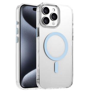 For iPhone 15 Pro Max High Transparency TPU Hybrid PC MagSafe Magnetic Phone Case(Sky Blue)