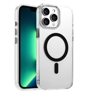 For iPhone 13 Pro Max High Transparency TPU Hybrid PC MagSafe Magnetic Phone Case(Black)