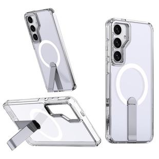For Samsung Galaxy S24+ 5G / S25+ 5G  Star Shine Series TPU + PC MagSafe Phone Case with Fold Holder(Transparent)