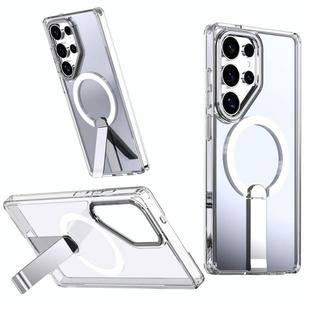 For Samsung Galaxy S25 Ultra 5G Star Shine Series TPU + PC MagSafe Phone Case with Fold Holder(Transparent)