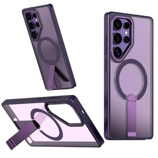 For Samsung Galaxy S25 Ultra 5G Star Shine Series TPU + PC MagSafe Phone Case with Fold Holder(Purple)