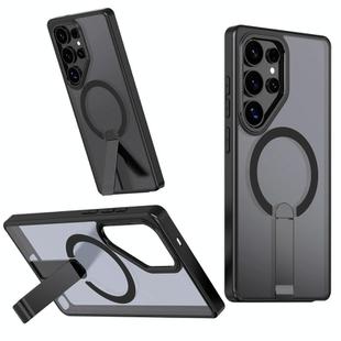 For Samsung Galaxy S25 Ultra 5G Star Shine Series TPU + PC MagSafe Phone Case with Fold Holder(Black)