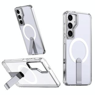 For Samsung Galaxy S24 FE 5G Star Shine Series TPU + PC MagSafe Phone Case with Fold Holder(Transparent)