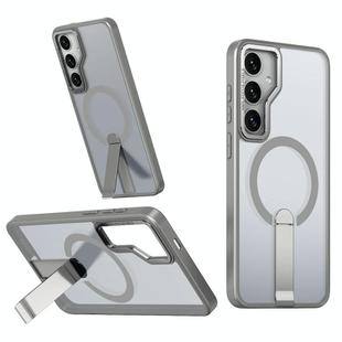 For Samsung Galaxy S24 FE 5G Star Shine Series TPU + PC MagSafe Phone Case with Fold Holder(Grey)