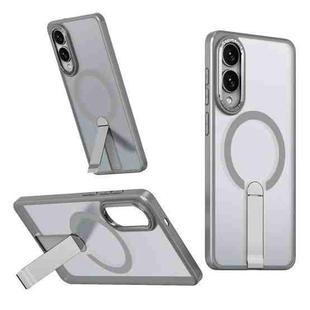 For Samsung Galaxy S25 Edge 5G Star Shine Series TPU + PC MagSafe Phone Case with Fold Holder(Grey)