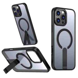 For iPhone 16 Pro Max Star Shine Series TPU + PC MagSafe Phone Case with Fold Holder(Black)