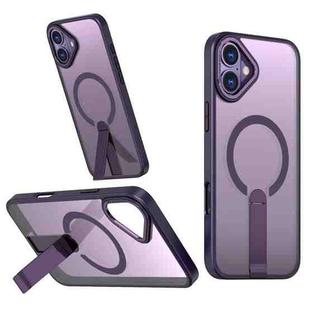 For iPhone 16 Plus Star Shine Series TPU + PC MagSafe Phone Case with Fold Holder(Purple)