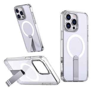 For iPhone 13 Pro Max Star Shine Series TPU + PC MagSafe Phone Case with Fold Holder(Transparent)
