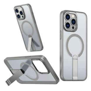 For iPhone 13 Pro Max Star Shine Series TPU + PC MagSafe Phone Case with Fold Holder(Grey)