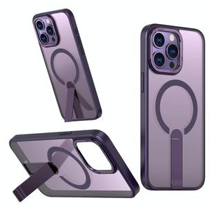 For iPhone 13 Pro Max Star Shine Series TPU + PC MagSafe Phone Case with Fold Holder(Purple)