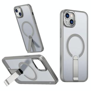 For iPhone 13 mini Star Shine Series TPU + PC MagSafe Phone Case with Fold Holder(Grey)