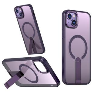 For iPhone 13 mini Star Shine Series TPU + PC MagSafe Phone Case with Fold Holder(Purple)