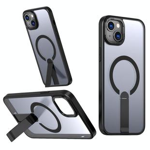 For iPhone 13 mini Star Shine Series TPU + PC MagSafe Phone Case with Fold Holder(Black)