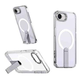 For iPhone 16e Star Shine Series TPU + PC MagSafe Phone Case with Fold Holder(Transparent)