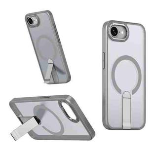 For iPhone 16e Star Shine Series TPU + PC MagSafe Phone Case with Fold Holder(Grey)