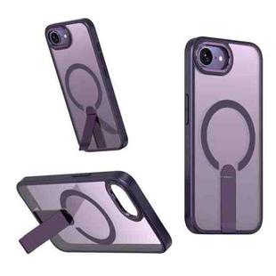 For iPhone 16e Star Shine Series TPU + PC MagSafe Phone Case with Fold Holder(Purple)
