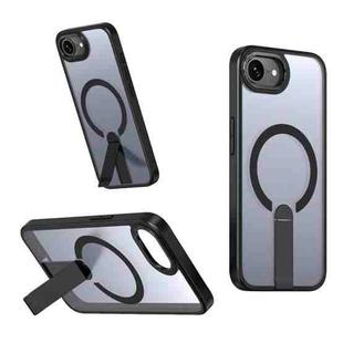 For iPhone 16e Star Shine Series TPU + PC MagSafe Phone Case with Fold Holder(Black)