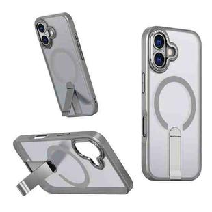 For iPhone 17 Star Shine Series TPU + PC MagSafe Phone Case with Fold Holder(Grey)