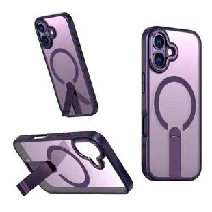 For iPhone 17 Star Shine Series TPU + PC MagSafe Phone Case with Fold Holder(Purple)