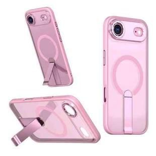 For iPhone 17 Air Star Shine Series TPU + PC MagSafe Phone Case with Fold Holder(Pink)