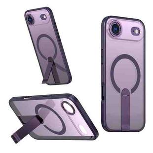 For iPhone 17 Air Star Shine Series TPU + PC MagSafe Phone Case with Fold Holder(Purple)