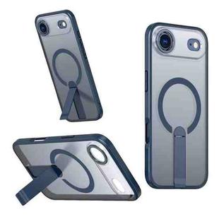 For iPhone 17 Air Star Shine Series TPU + PC MagSafe Phone Case with Fold Holder(Navy Blue)