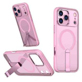 For iPhone 17 Pro Max Star Shine Series TPU + PC MagSafe Phone Case with Fold Holder(Pink)