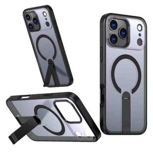 For iPhone 17 Pro Max Star Shine Series TPU + PC MagSafe Phone Case with Fold Holder(Black)