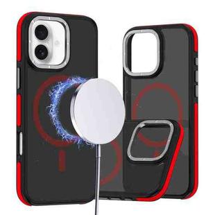For iPhone 16 Plus Dual-Color Skin Feel MagSafe Phone Case(Black Red)