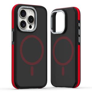 For iPhone 15 Pro Max Dual-Color Skin Feel MagSafe Phone Case(Black Red)